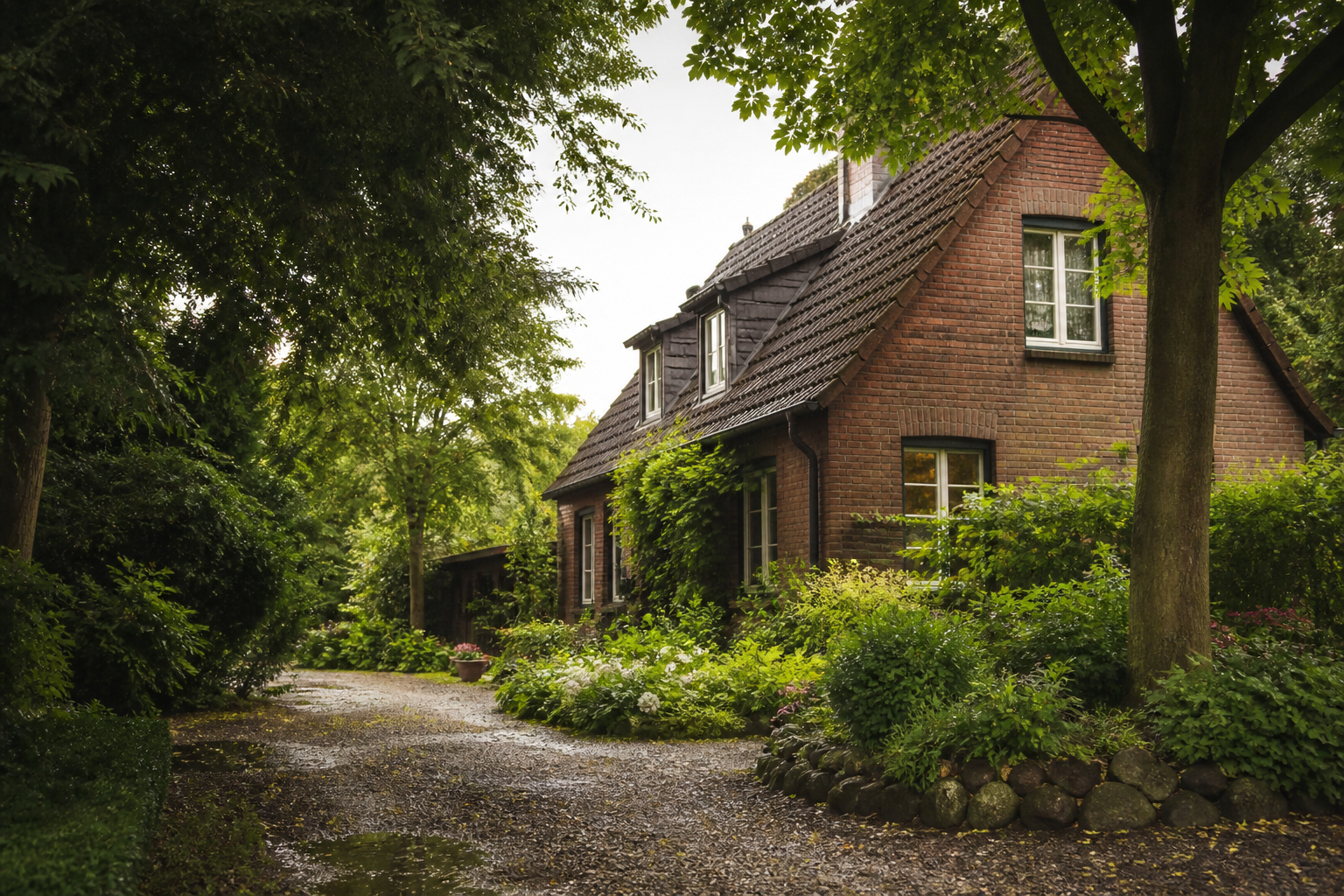 Helles Wohnhaus mit grünem Garten als Beispiel für Wohneigentum in Borken